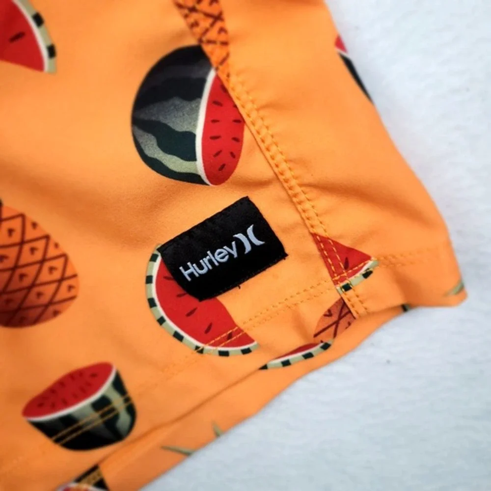 Hurley Swim Trunks Mens XL Orange‎ Pineapple Watermelon Fruit Board Shorts Surf